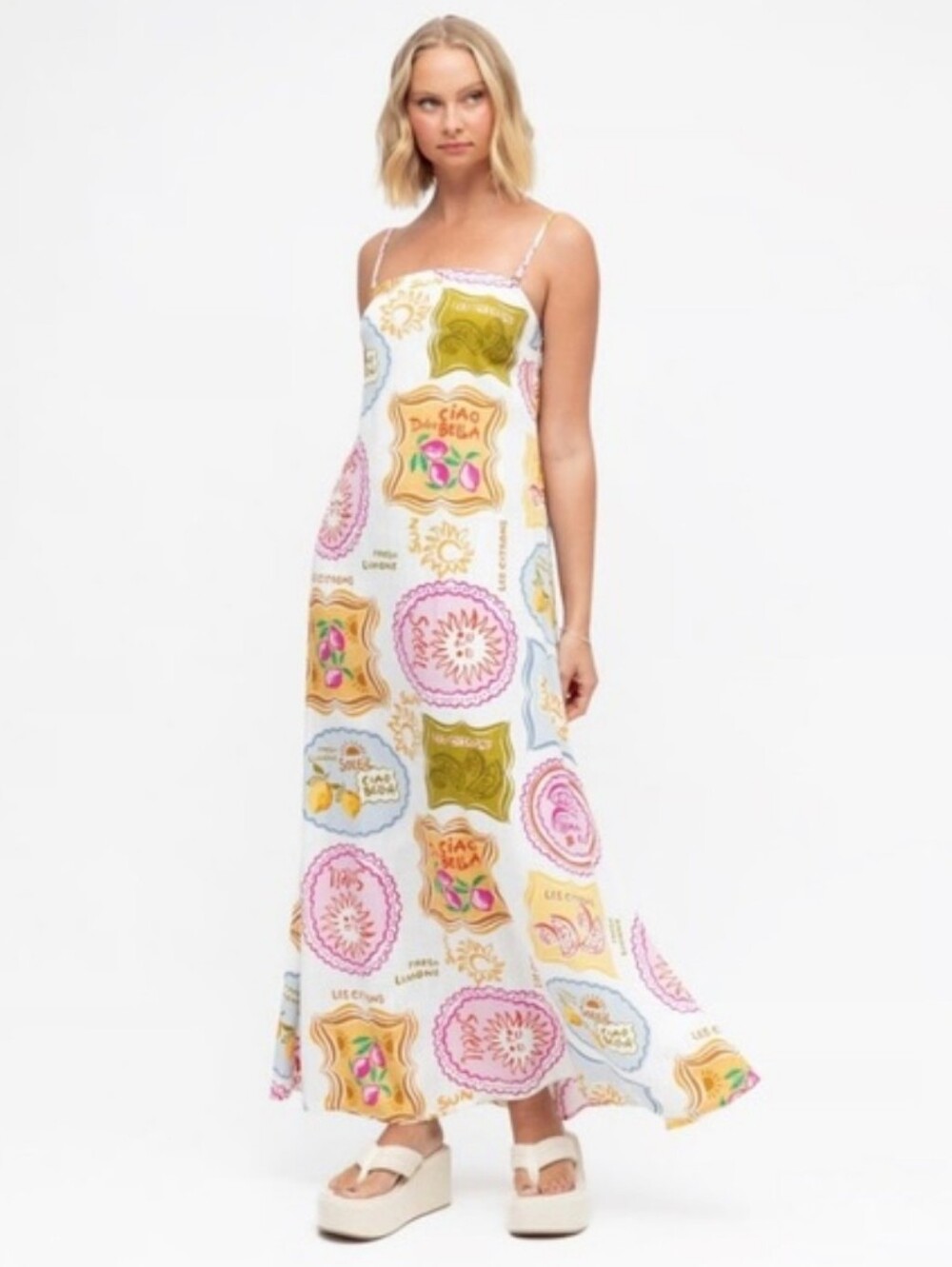 Paper Heart Citron Soleil Coastal Midi Dress